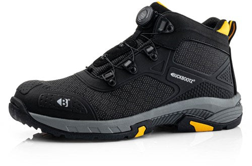 Buckbootz werkschoen tradez wheelz mid s1ps boa | zwart | maat 43 - 5055138026892