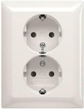 Busch jaeger wit inbouw stopcontact ra dubbel + kinderbeveiliging - 4694020