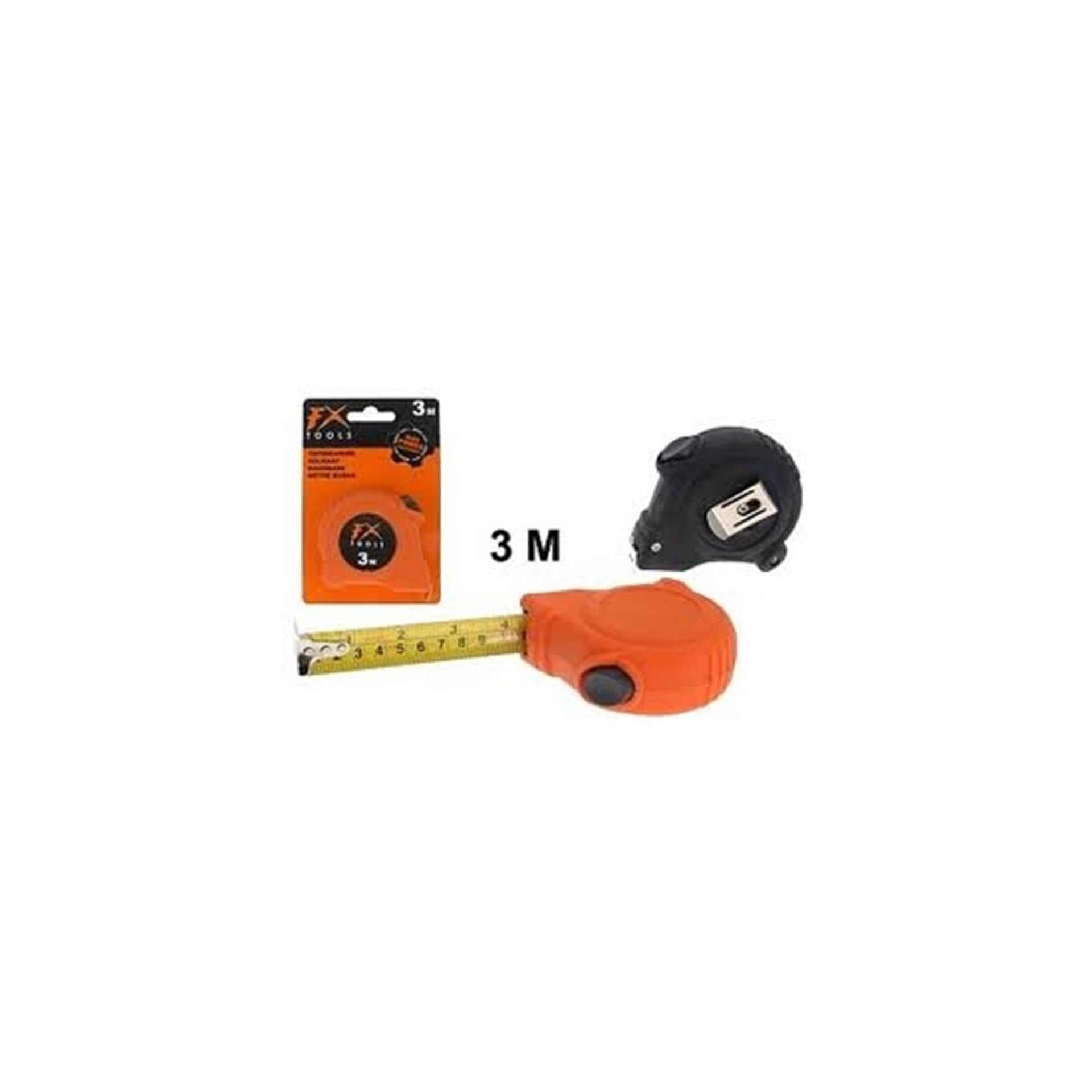 Fx tools rolmaat 3mtr met blokkeerknop. verkrijgbaar in oranje of zwart.