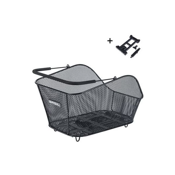 Basil Icon M Fahrradkorb mit MIK-Befestigung, 13 Liter, 39 x 24 x 14 cm, schwarz