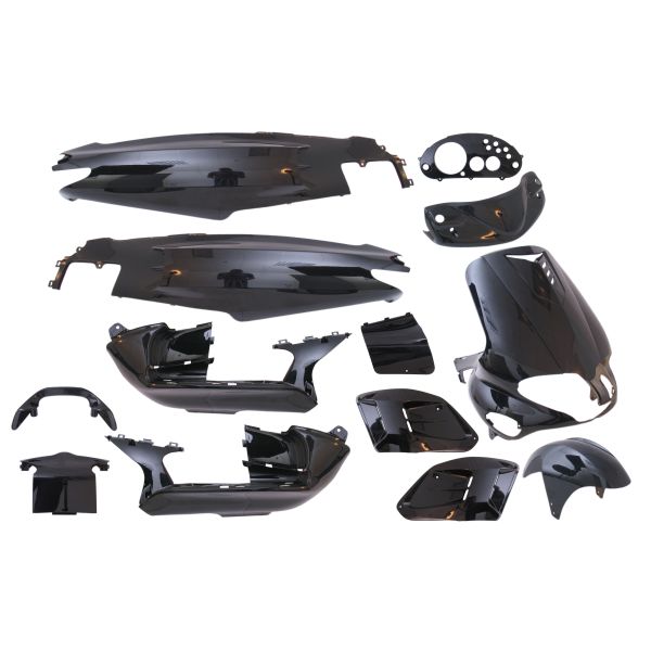15-teiliges Edge-Bodykit für Gilera Runner bis 08-2005 – Metallic-Schwarz