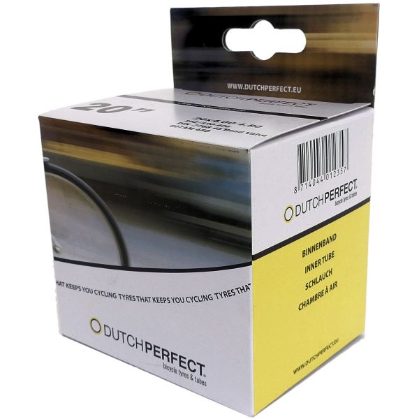 Dutchperfect binnenband dutch perfect fatbike 20 x 4.00 40-540 mm av gebogen 45° - zwart