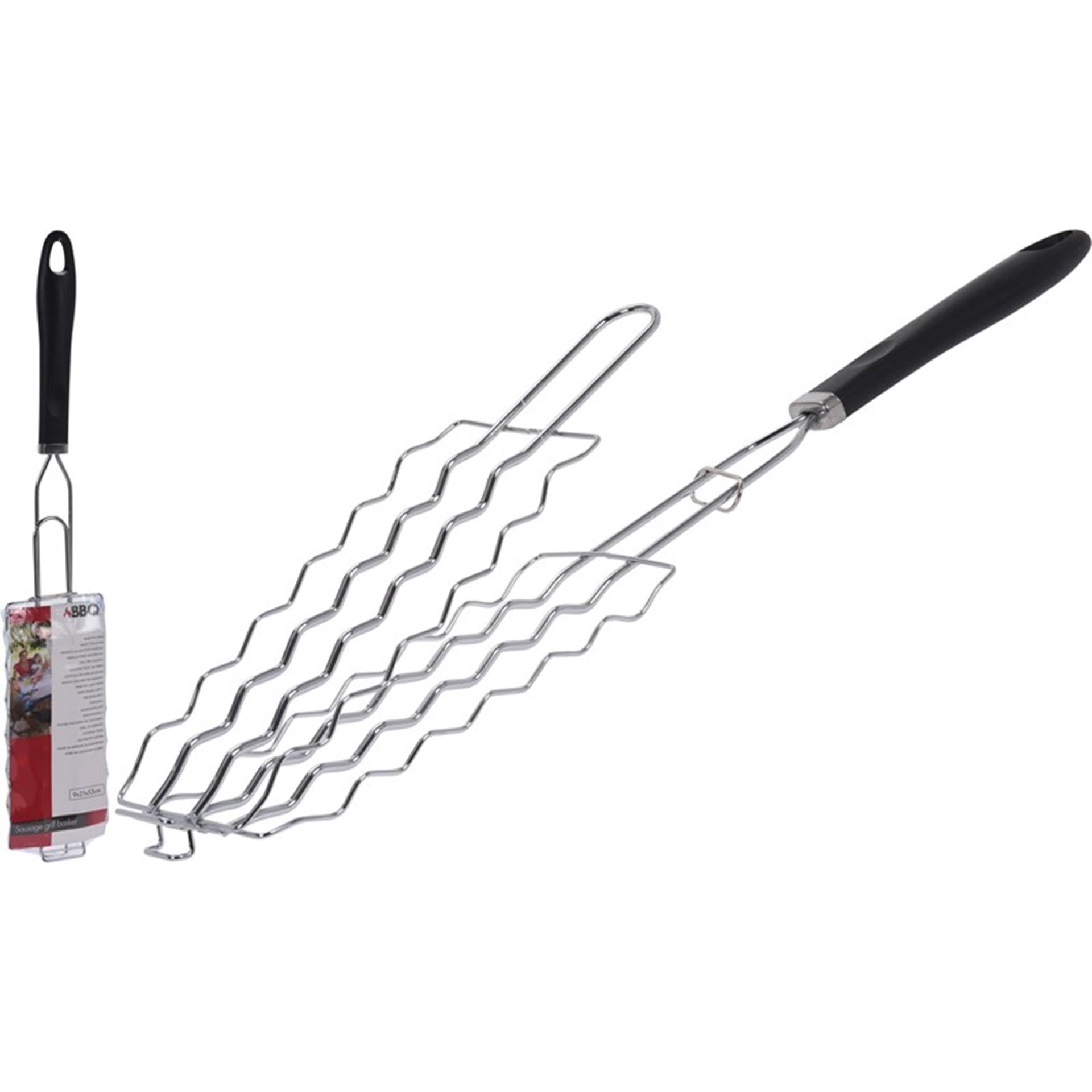 Bbq worsten grill chrome zwart babecue