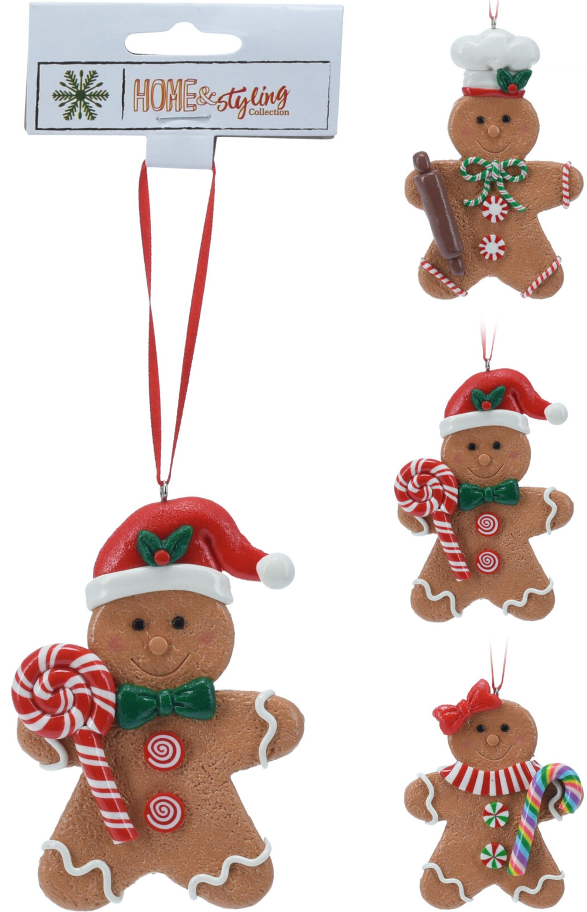 Home styling kersthanger peperkoek man 11cm poly