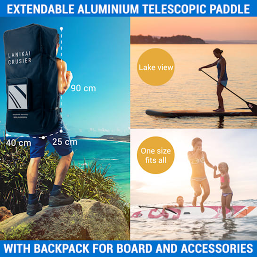 Abi capital sports sup board lanikai cruiser 10'8 blue stripes