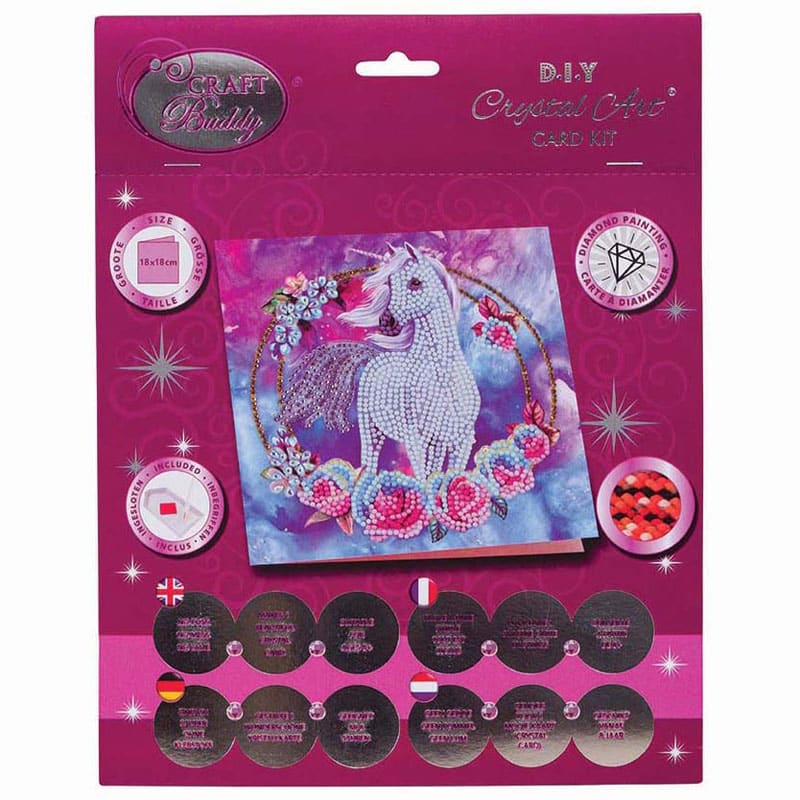 Brandunit Diamantmalerei - Karte mit Einhorn - 18x18 cm