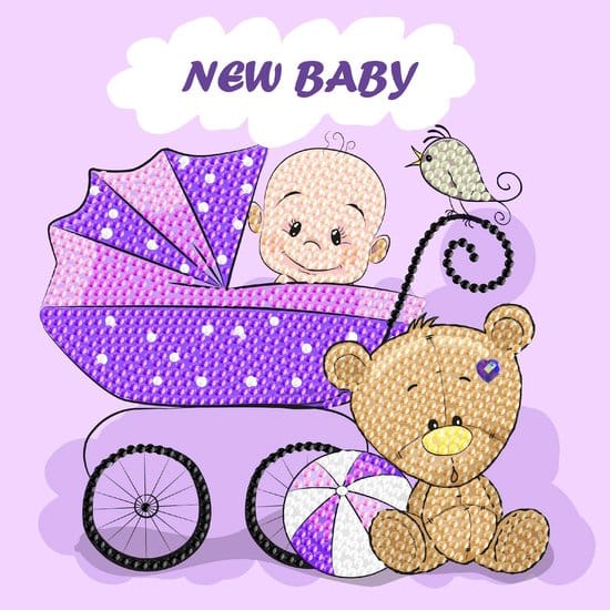 Brandunit Diamantmalerei - Karte neues Baby