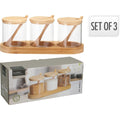 Excelent houseware voorraadpot glas set van 3 stuks