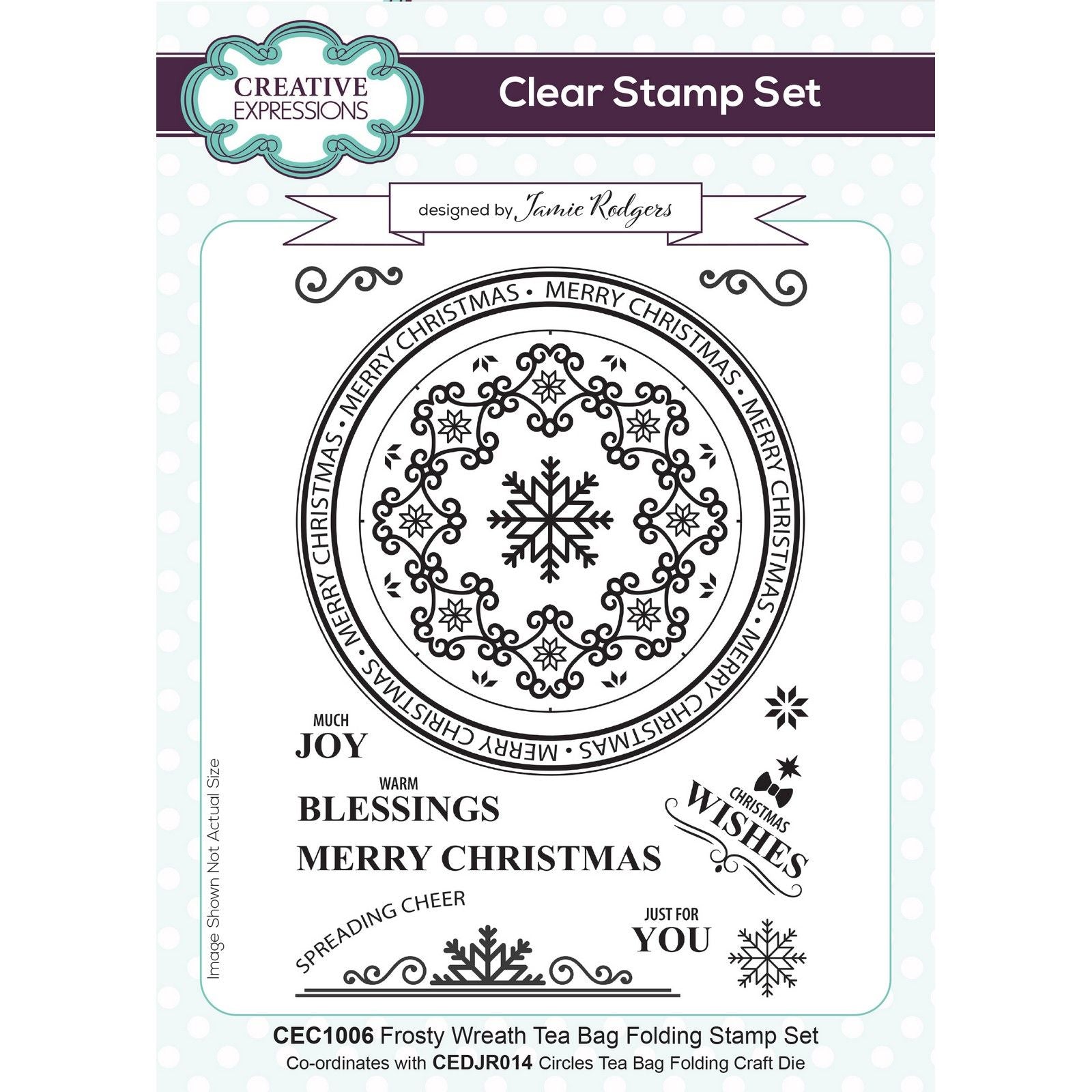 Creative expressions • tea bag folding clear stempel set frosty wreath