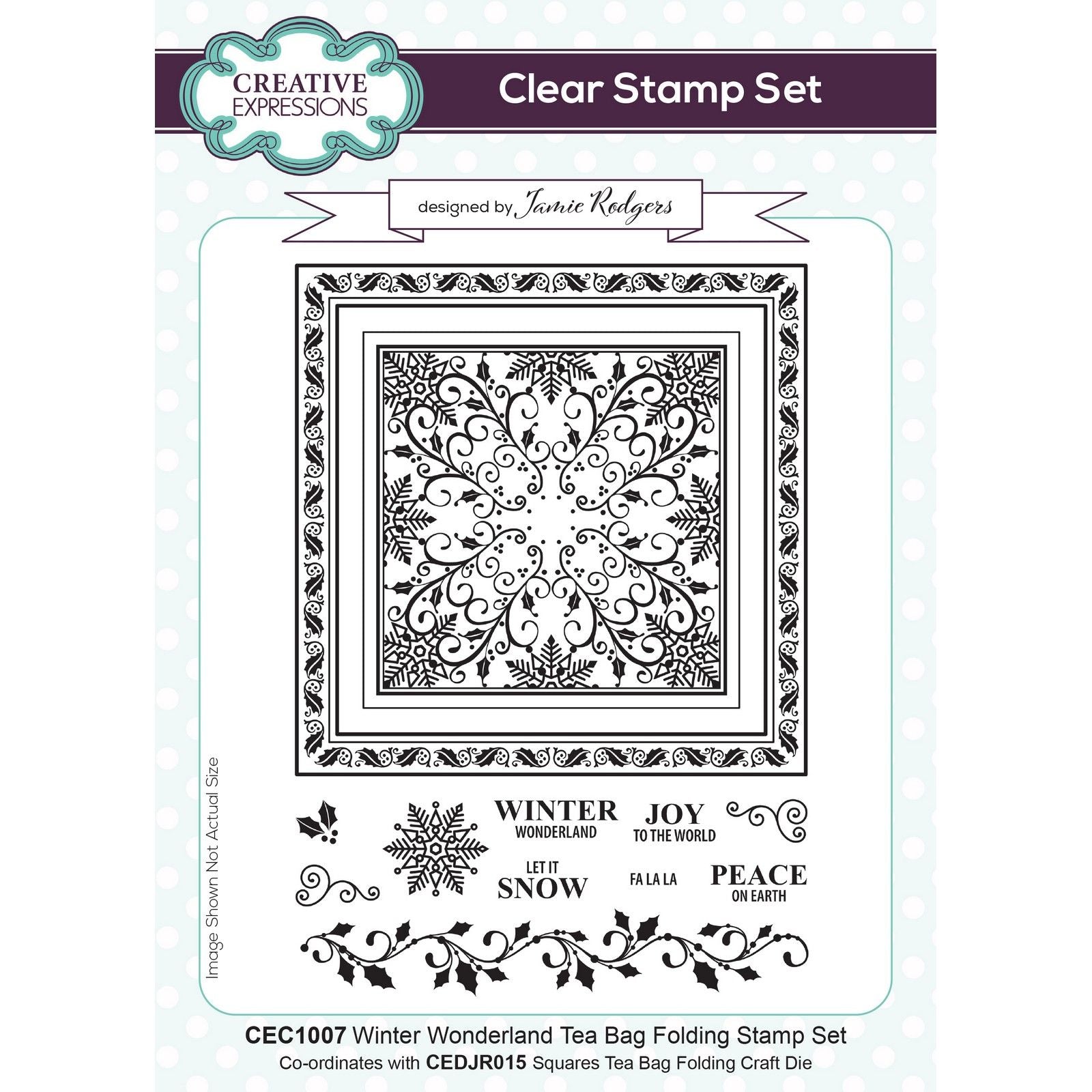 Creative expressions • tea bag folding clear stempel set winter wonderland