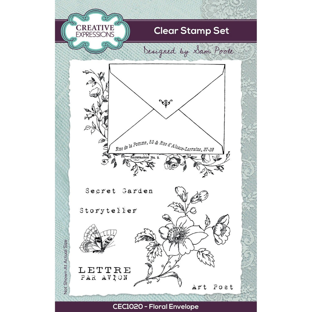 Creative expressions • clear stempel set floral envelope