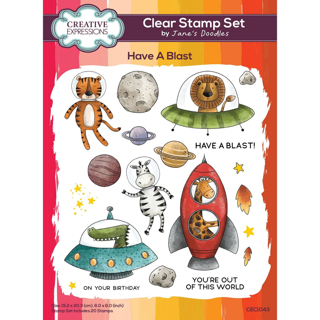 Creative expressions • jane's doodles clear stamp set have a blast