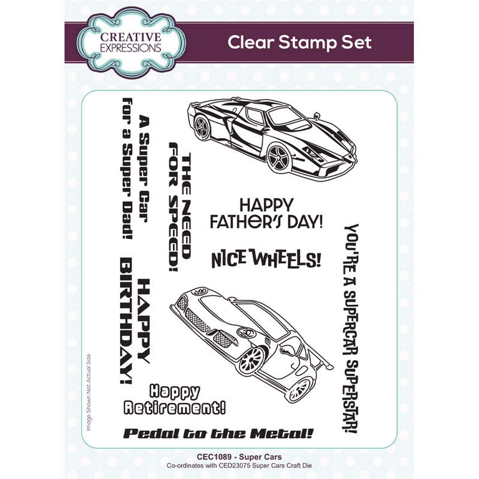 Creative expressions • clear stamp set super cars