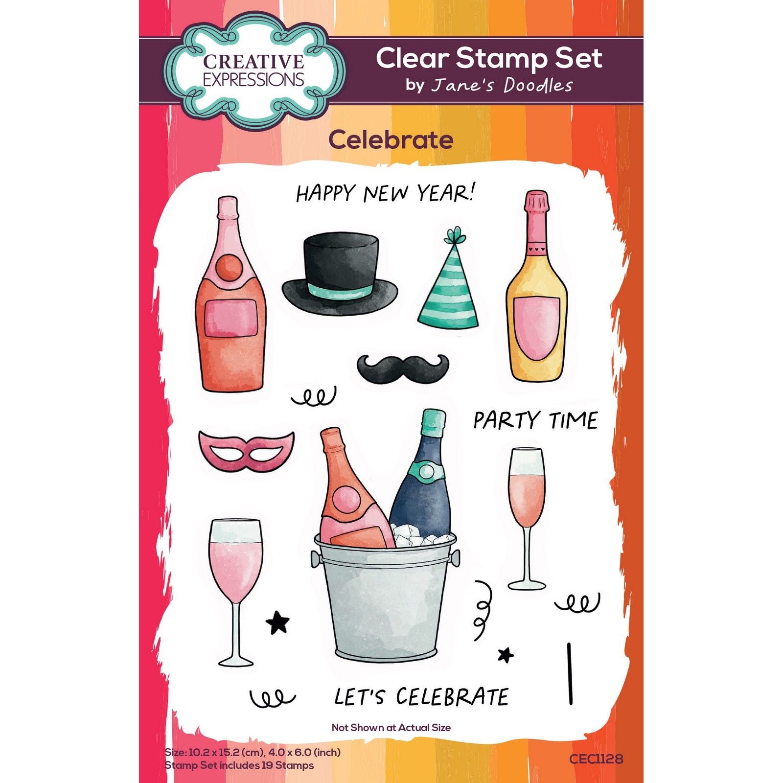 Creative expressions • jane's doodles celebrate 4 in x 6 in stamp set