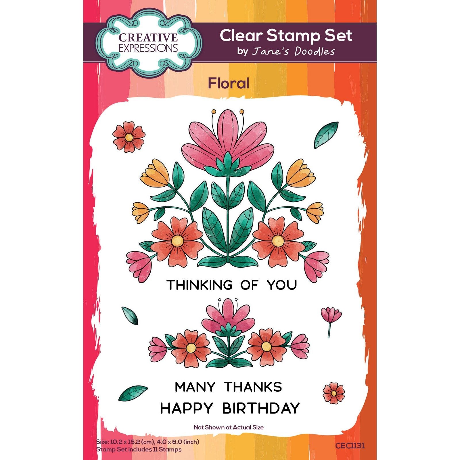 Creative expressions • jane's doodles floral 4 in x 6 in stamp set
