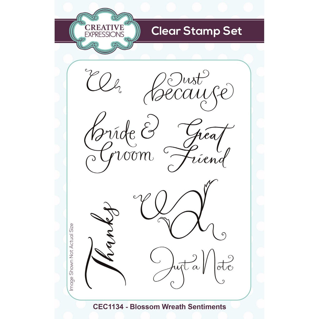 Creative expressions • blossom wreath sentiments clear stamp set