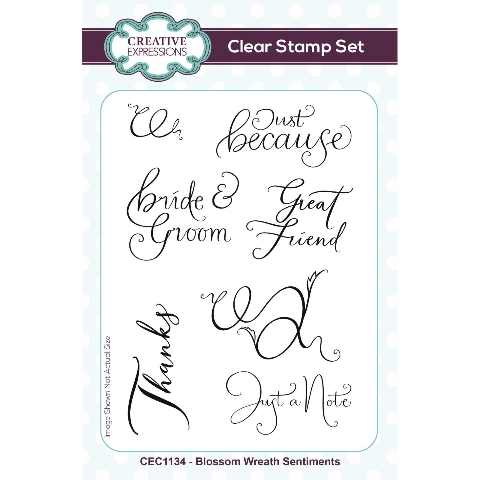 Creative expressions • blossom wreath sentiments clear stamp set