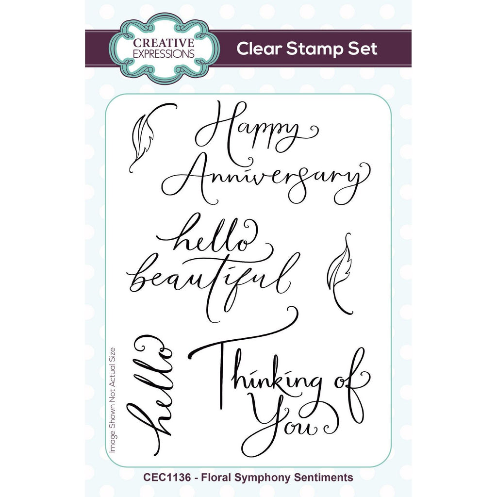 Creative expressions • floral symphony sentiments clear stamp set