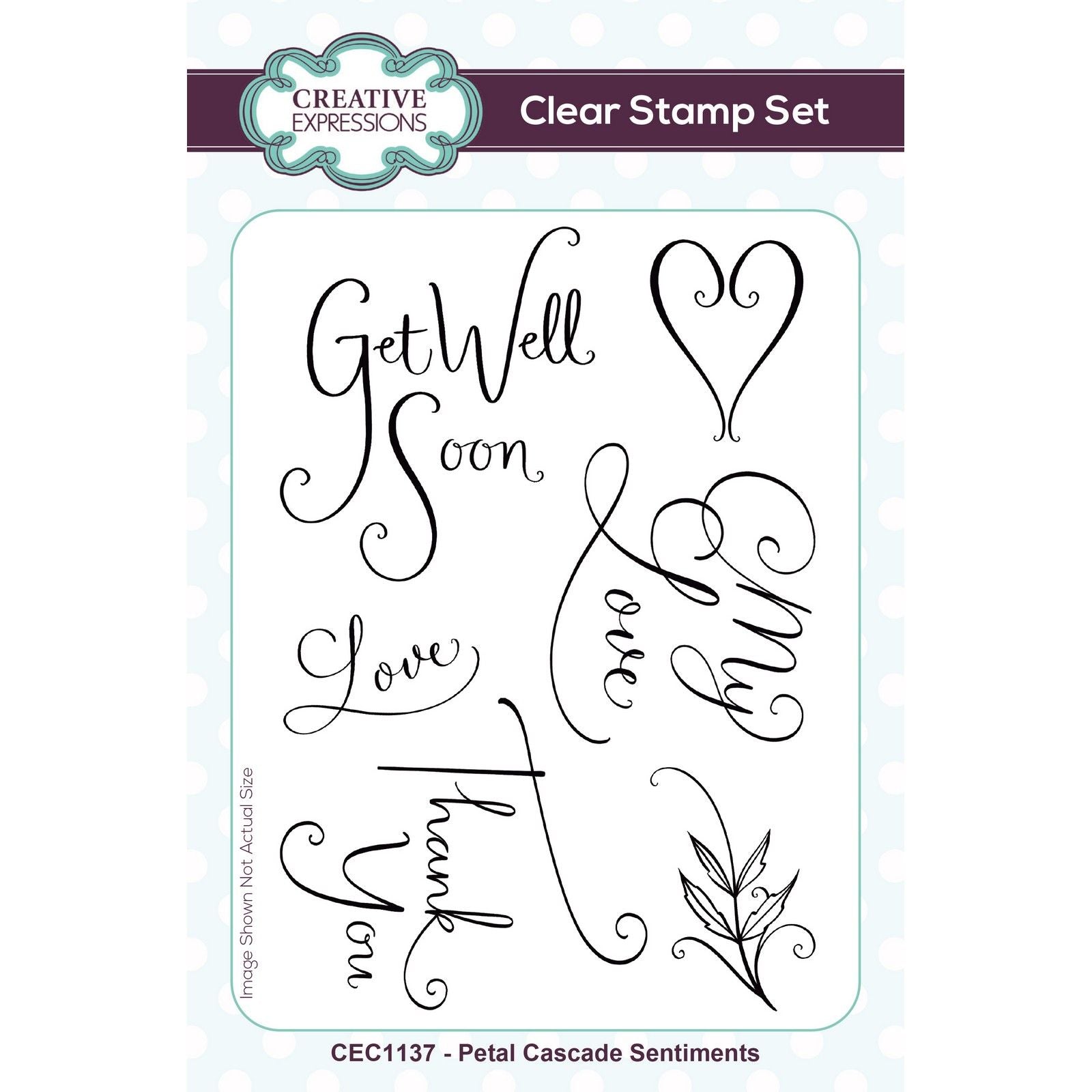 Creative expressions • petal cascade sentiments clear stamp set