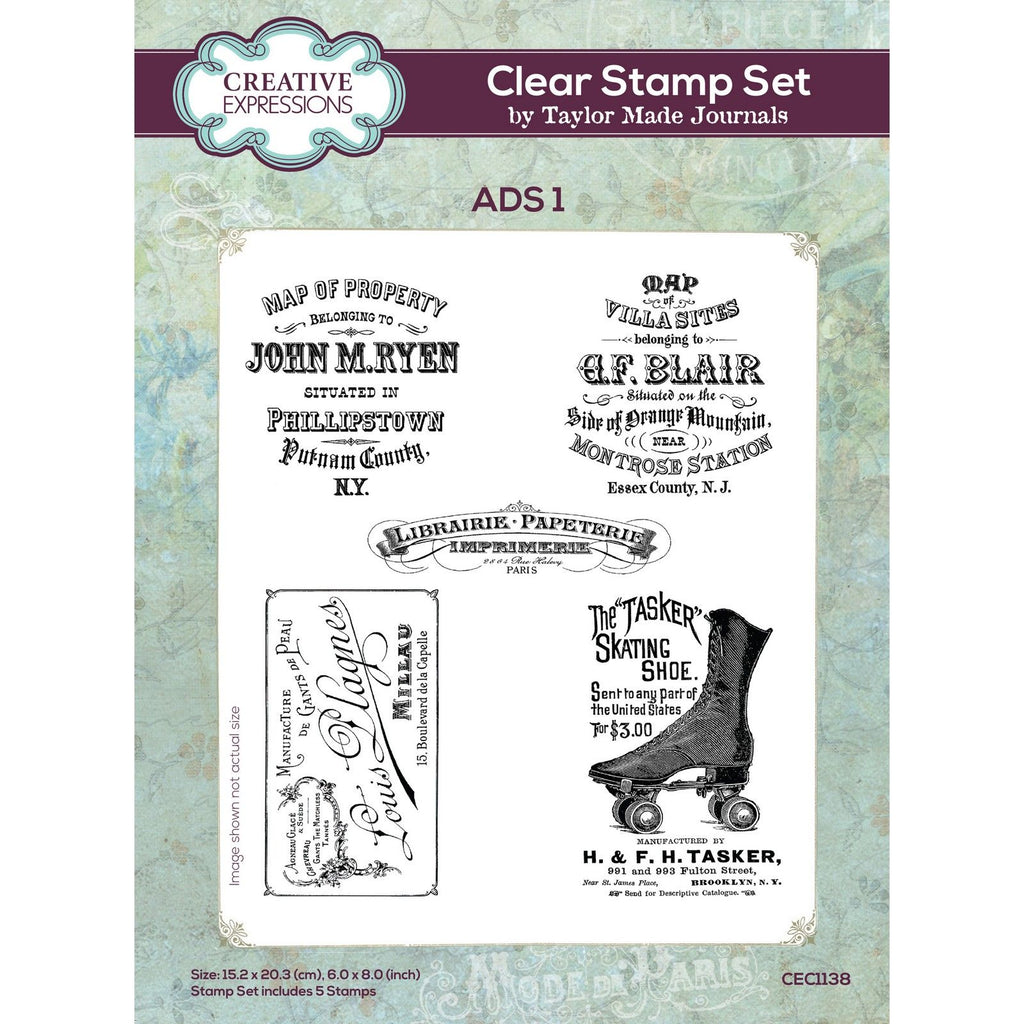 Creative expressions • taylor made journals ads 1 clear stamp set