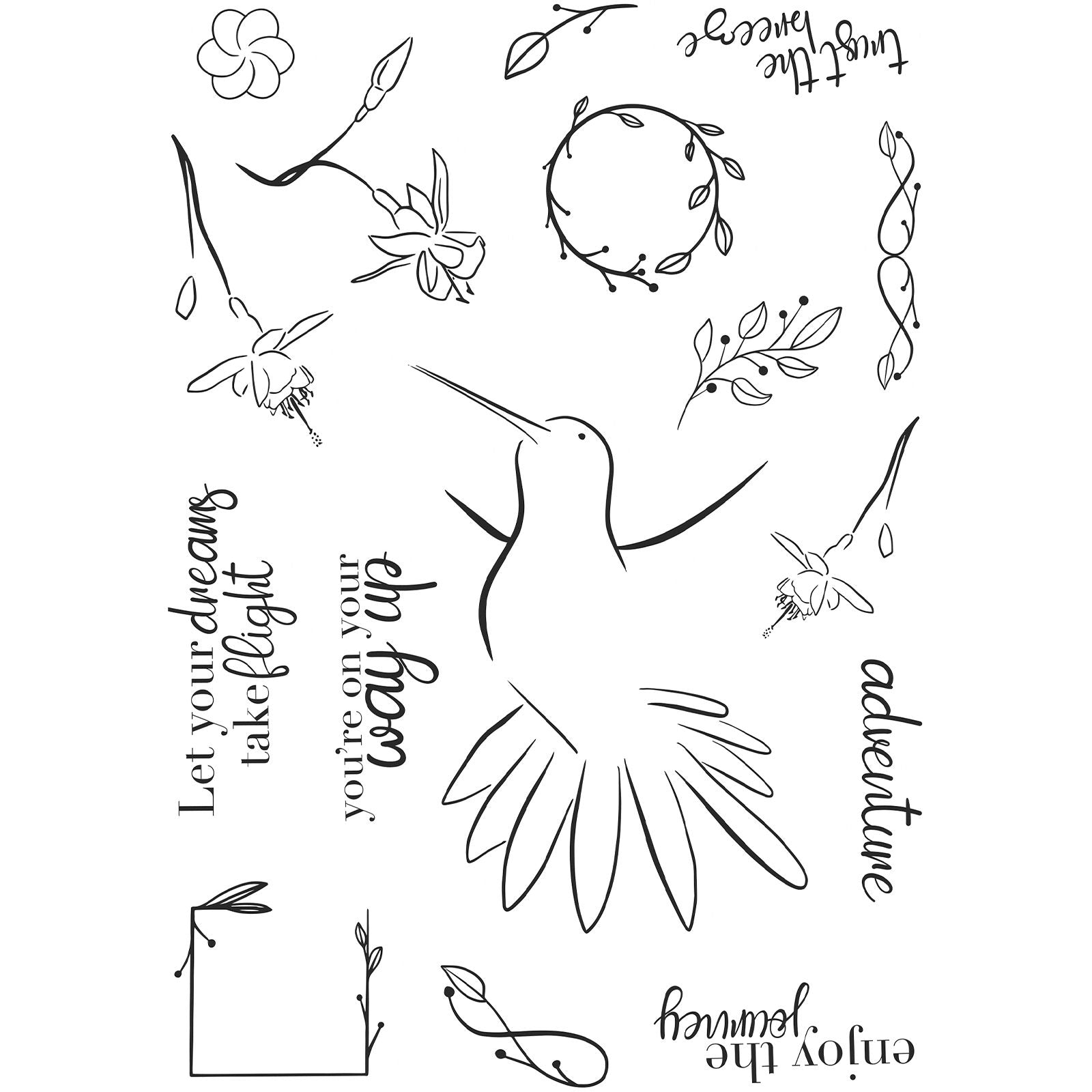 Creative expressions • clear stempel set a5 blossoms in flight