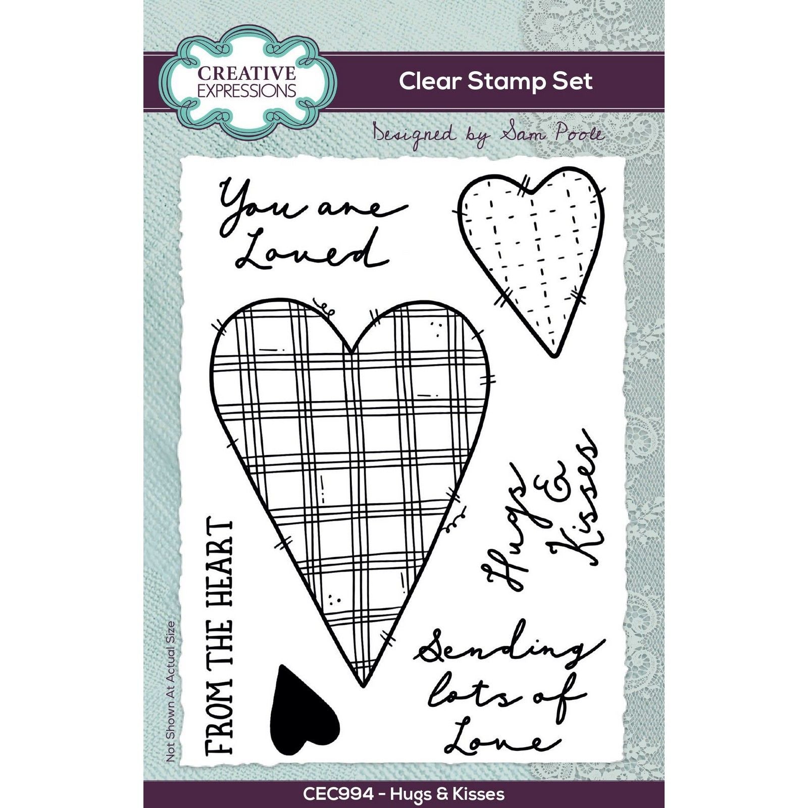 Creative expressions • clear stamp set hugs kisses 15,24x10,16cm 7pieces