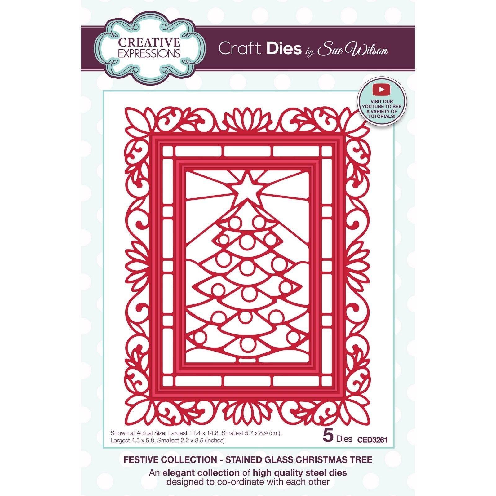Creative expressions • festive snijmal stained glass christmas tree