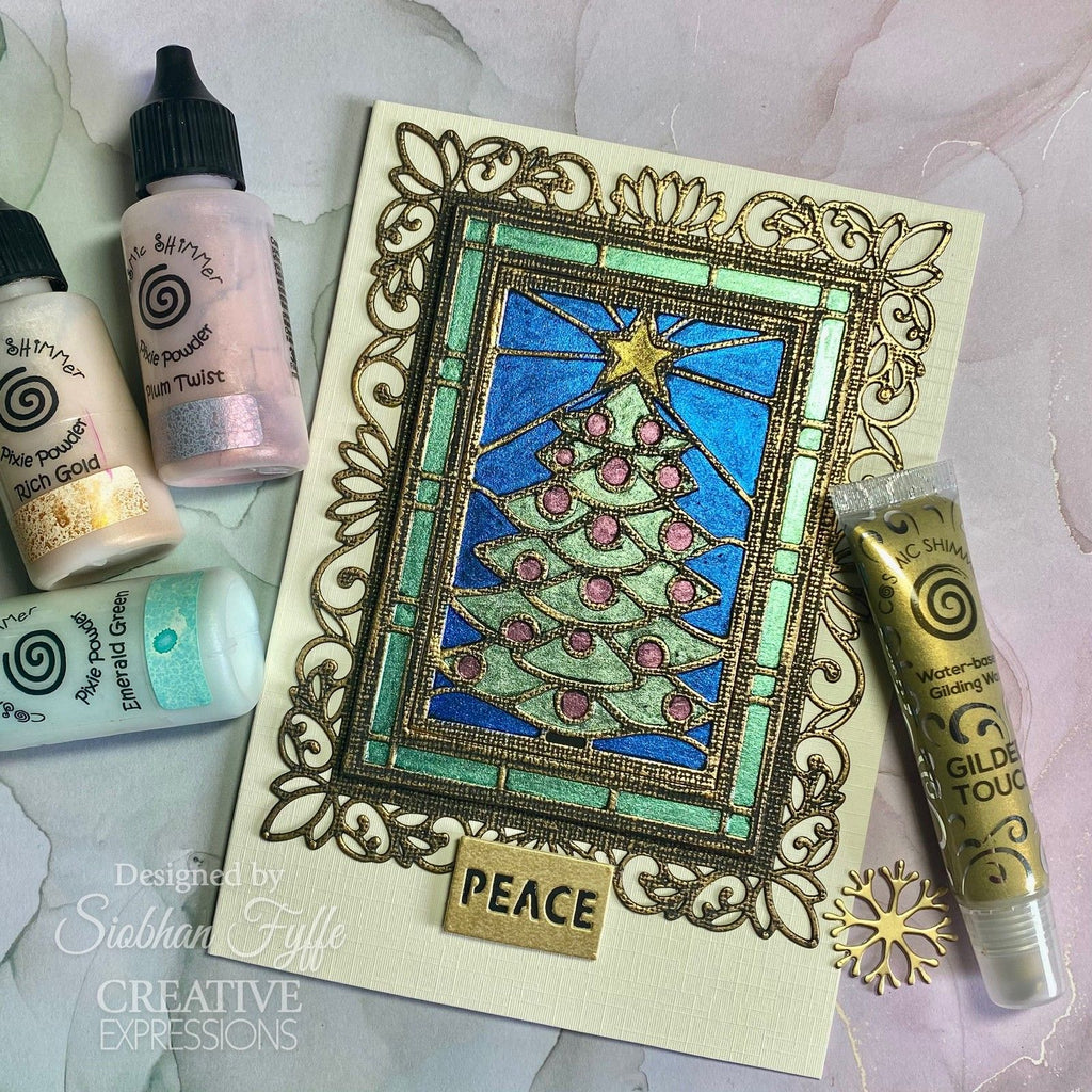 Creative expressions • festive snijmal stained glass christmas tree
