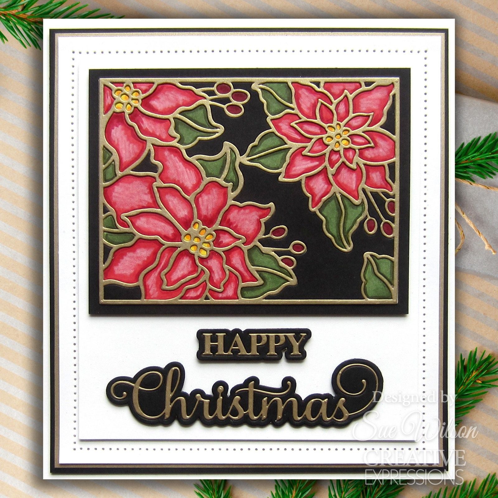 Creative expressions • sue wilson festive poinsettia cover plate craft die