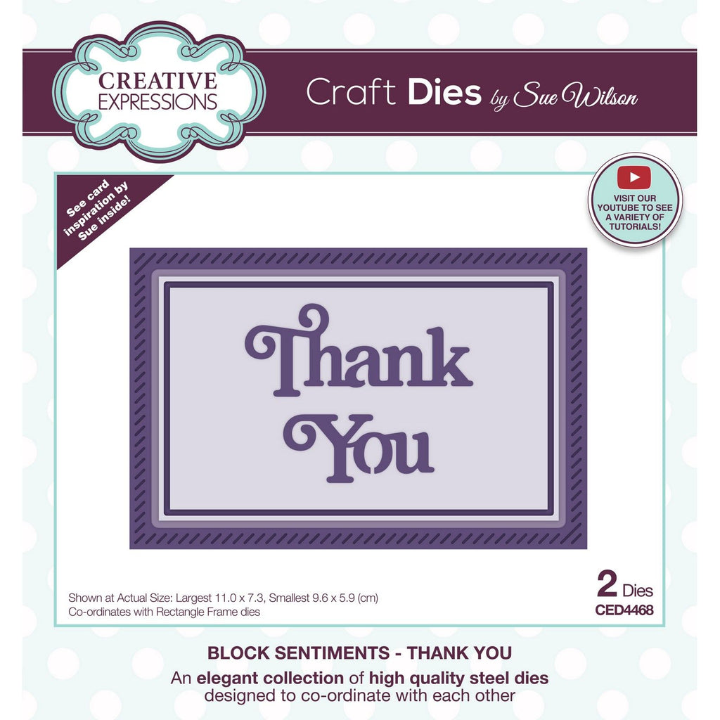 Creative expressions • craft die block sentiments thank you
