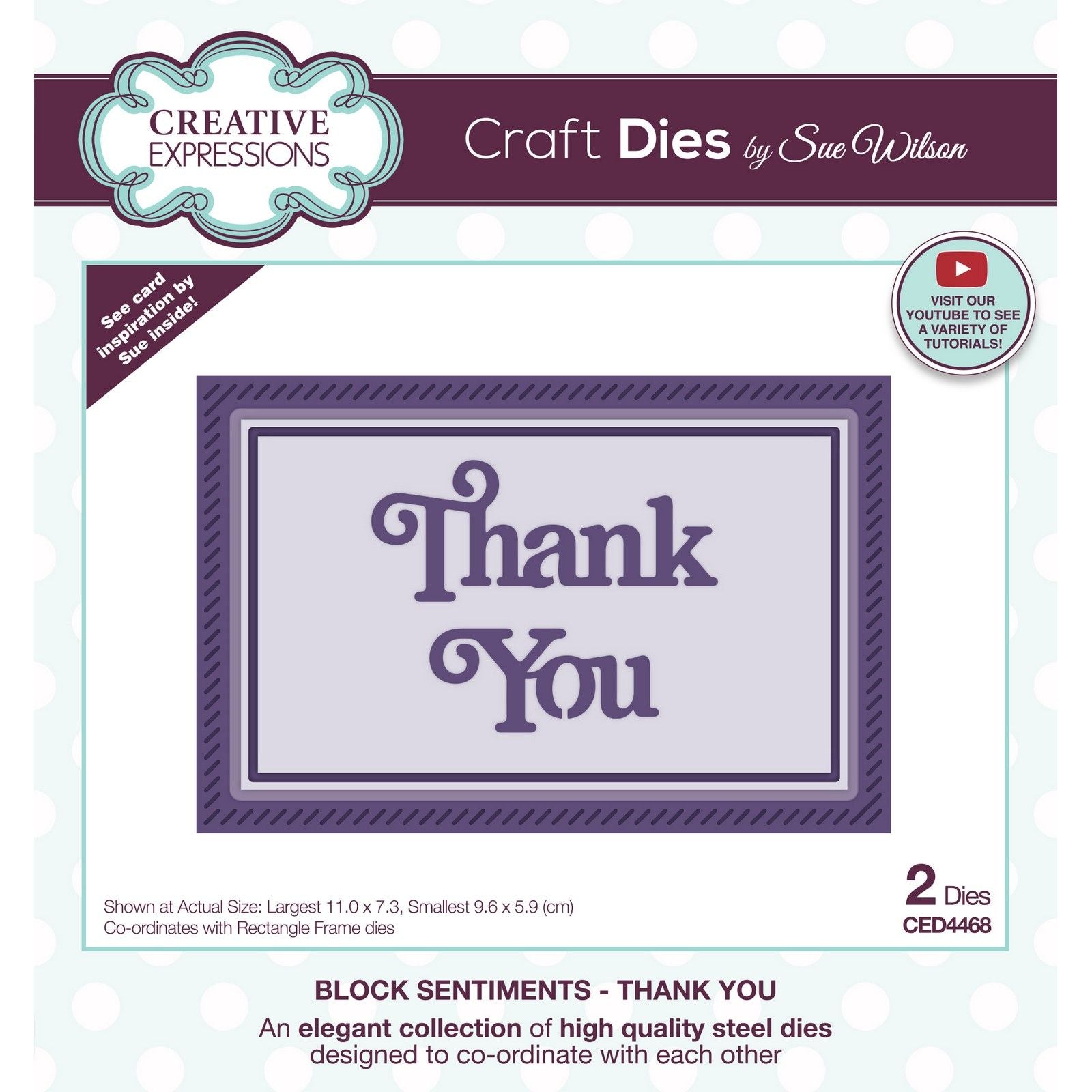 Creative expressions • craft die block sentiments thank you