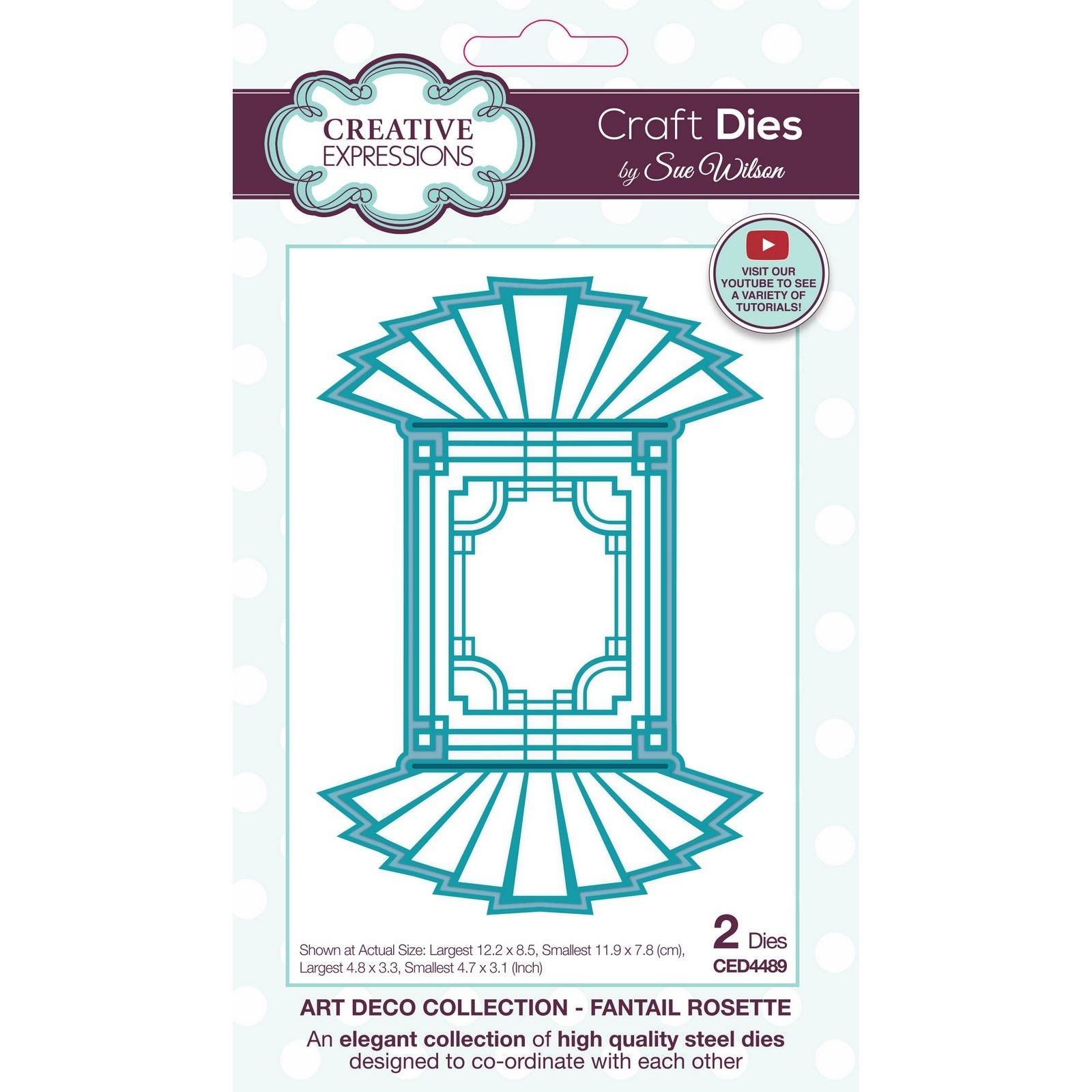 Creative expressions • sue wilson art deco craft die fantail rosette