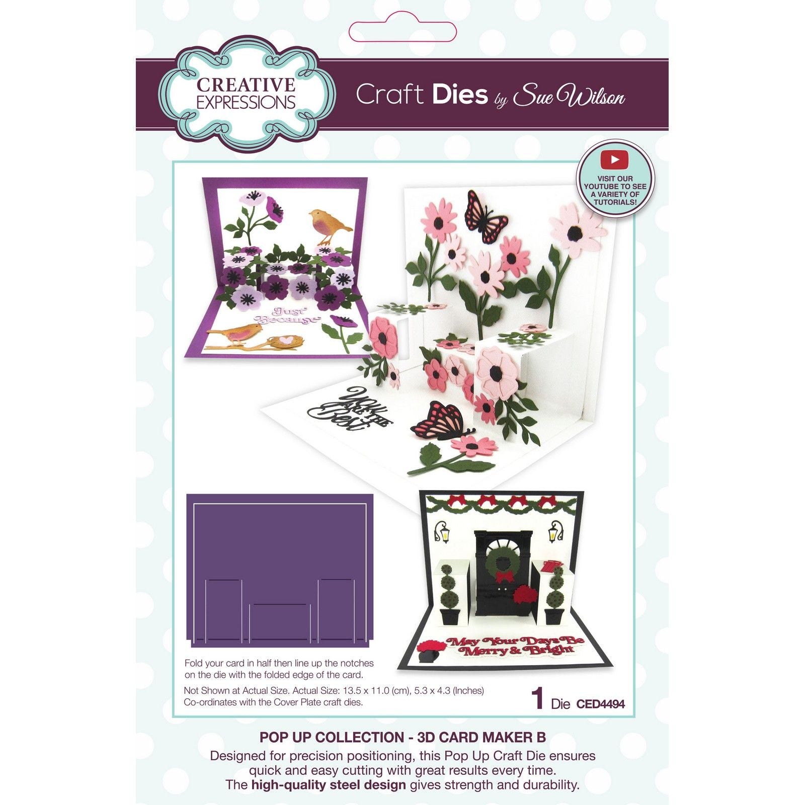 Creative expressions • sue wilson pop up 3d card maker b craft die