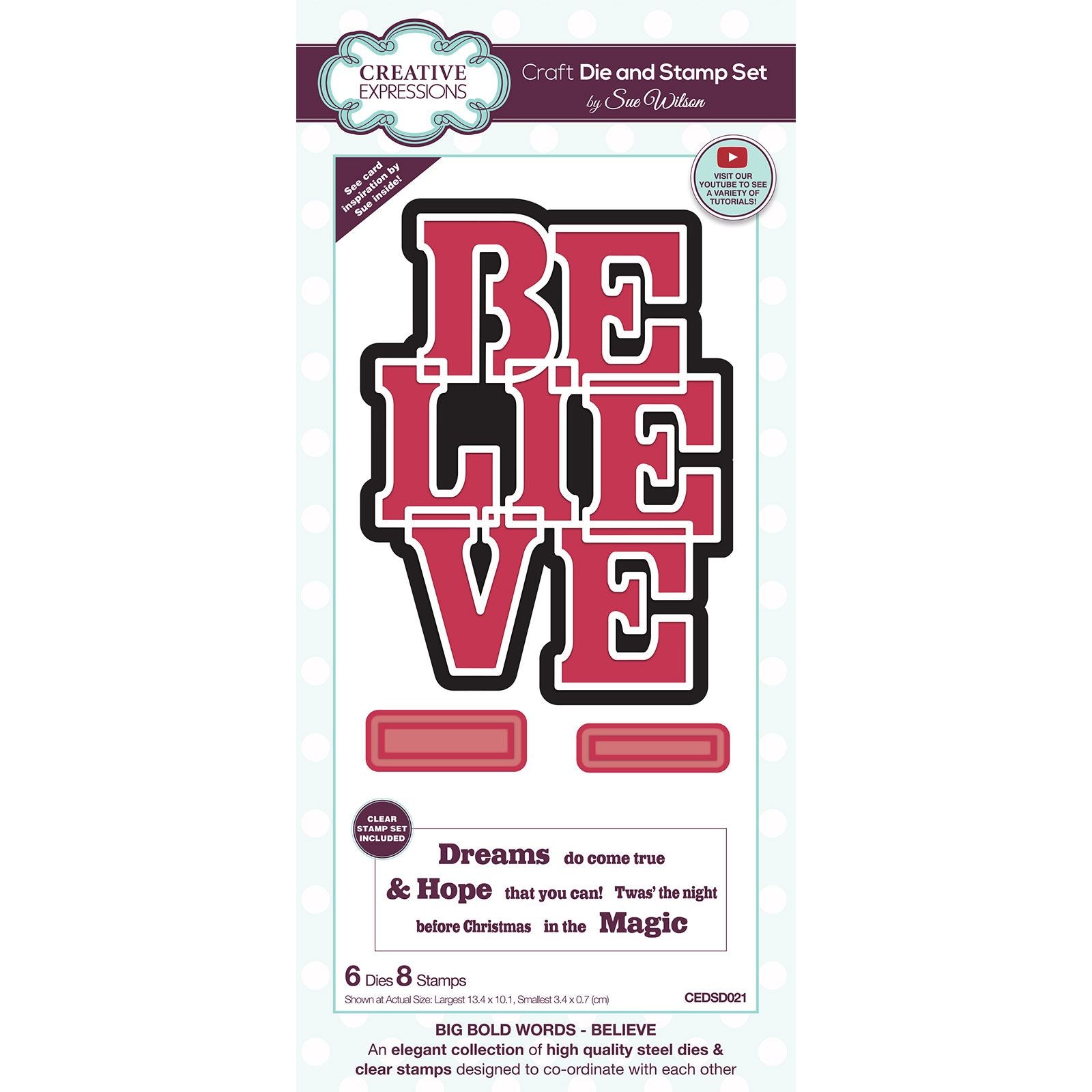 Creative expressions • big bold words snijmal stamp set believe