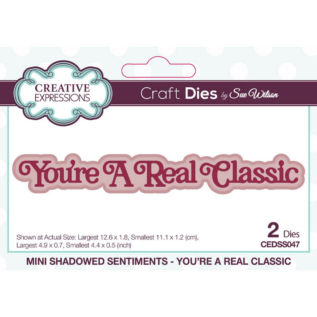 Creative expressions • mini shadowed sentiments craft die you're a real classic