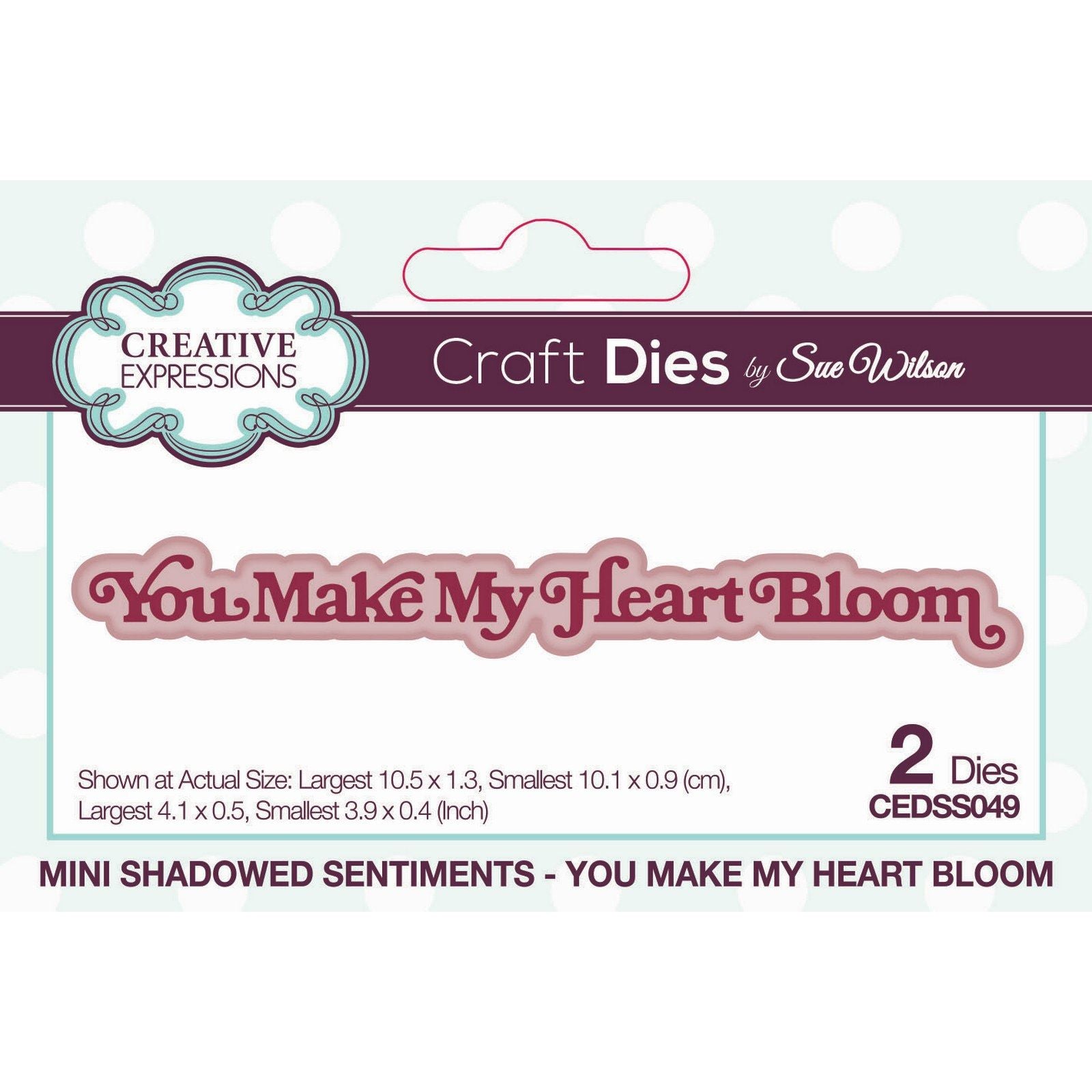 Creative expressions • mini shadowed sentiments craft die you make my heart bloom