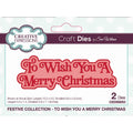 Creative expressions • mini shadowed sentiments craft die to wish you a merry christmas