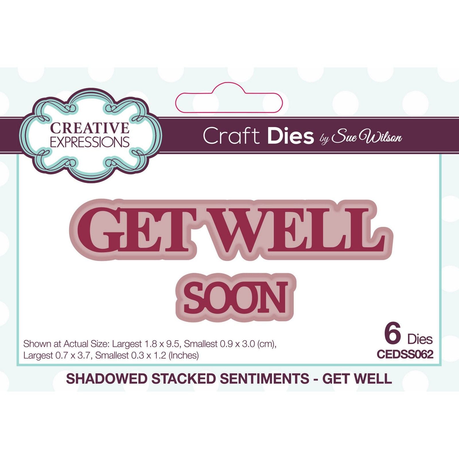 Creative expressions • sue wilson get well stacked sentiment craft die