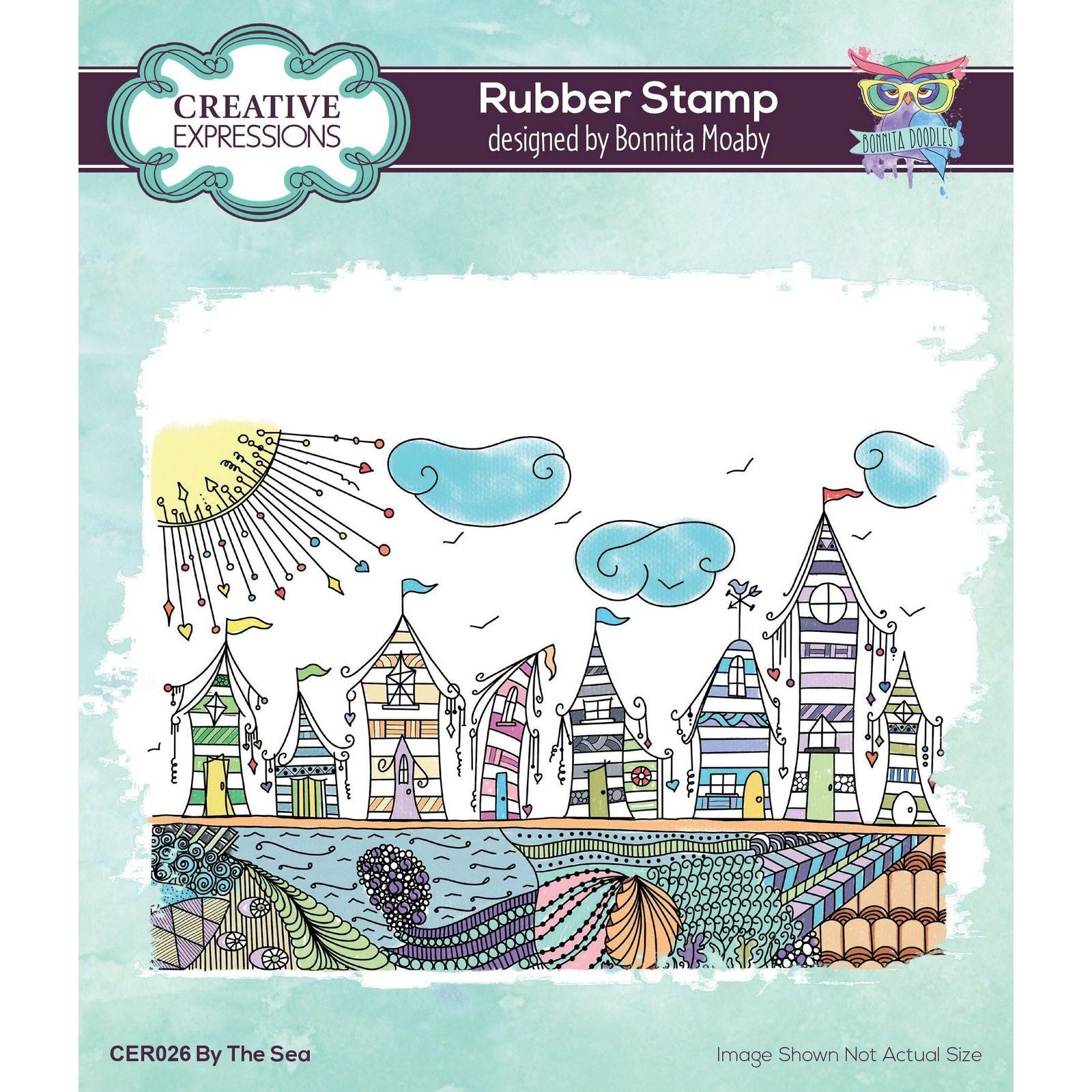 Creative expressions • rubber stamp by the sea 15,24x10,16cm