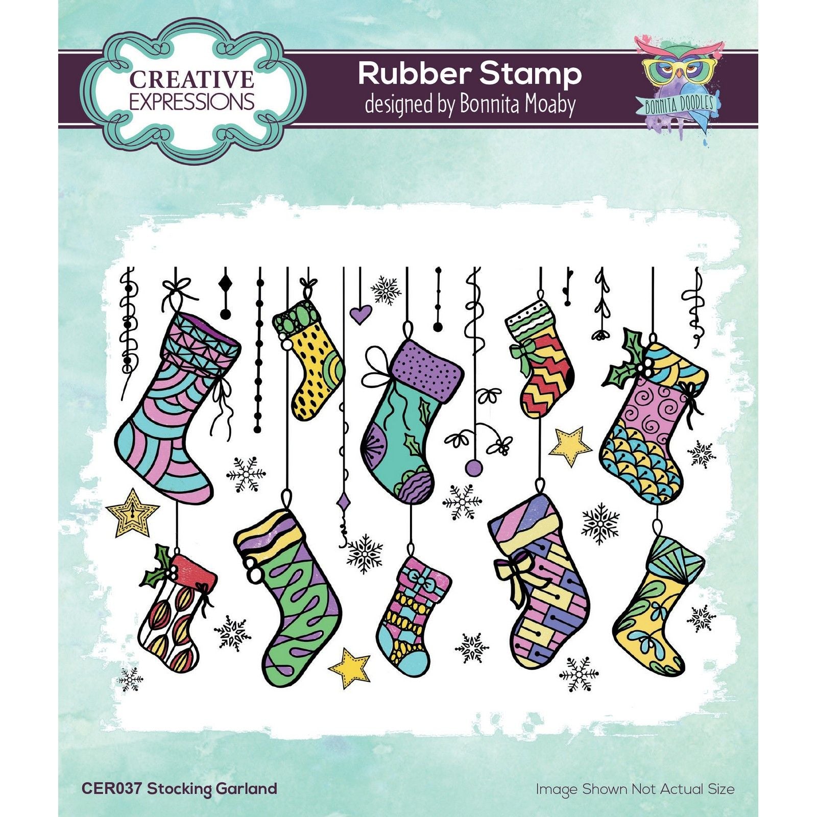 Creative expressions • rubber stamp stocking garland