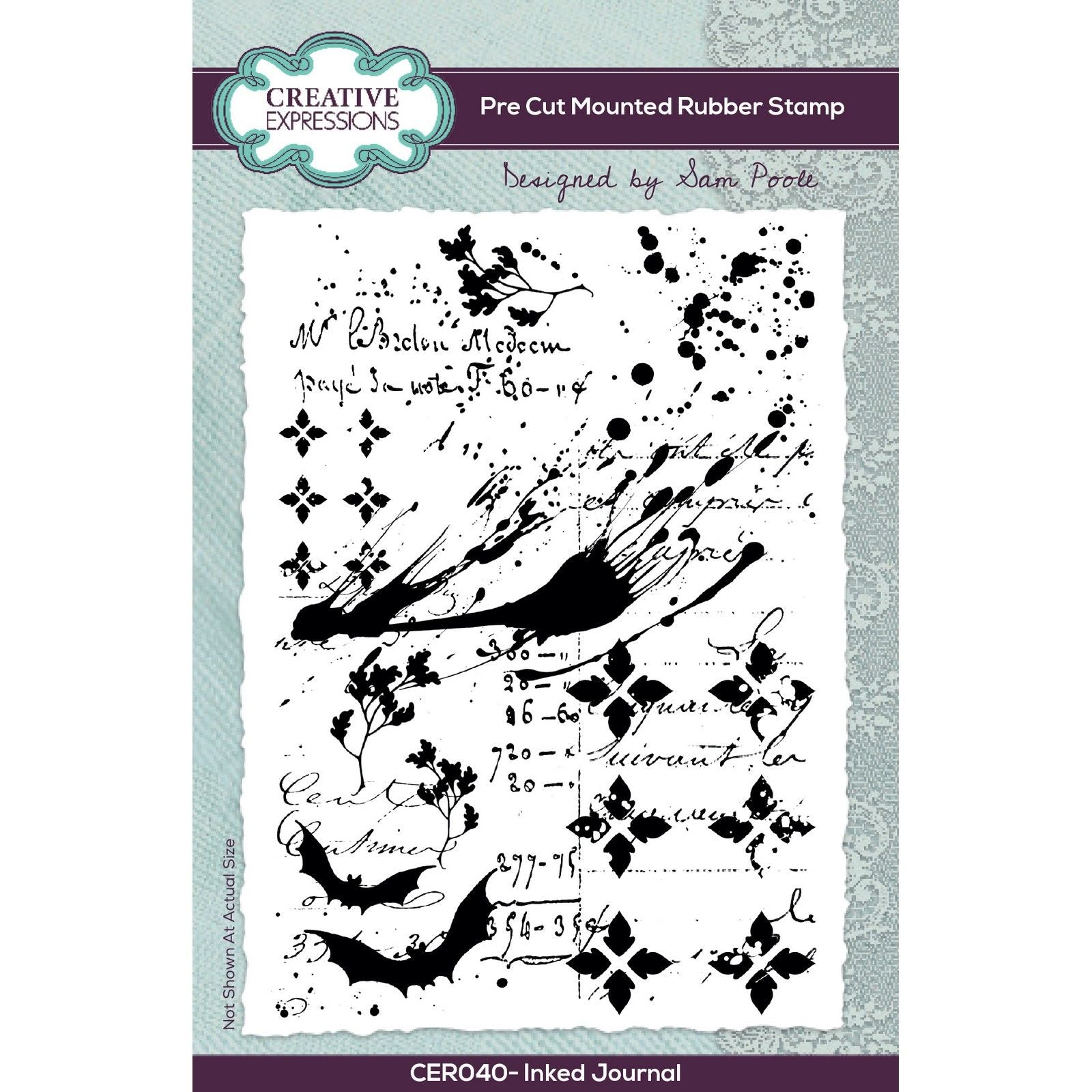 Creative expressions • pre cut rubber stamp inked journal