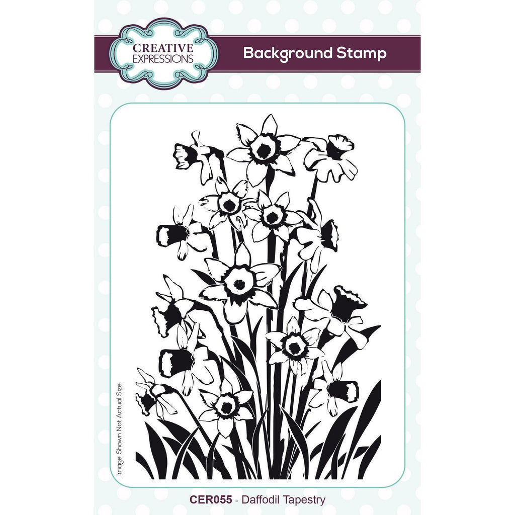 Creative expressions • pre cut rubber stamp daffodil tapestry 10,2x15,2cm