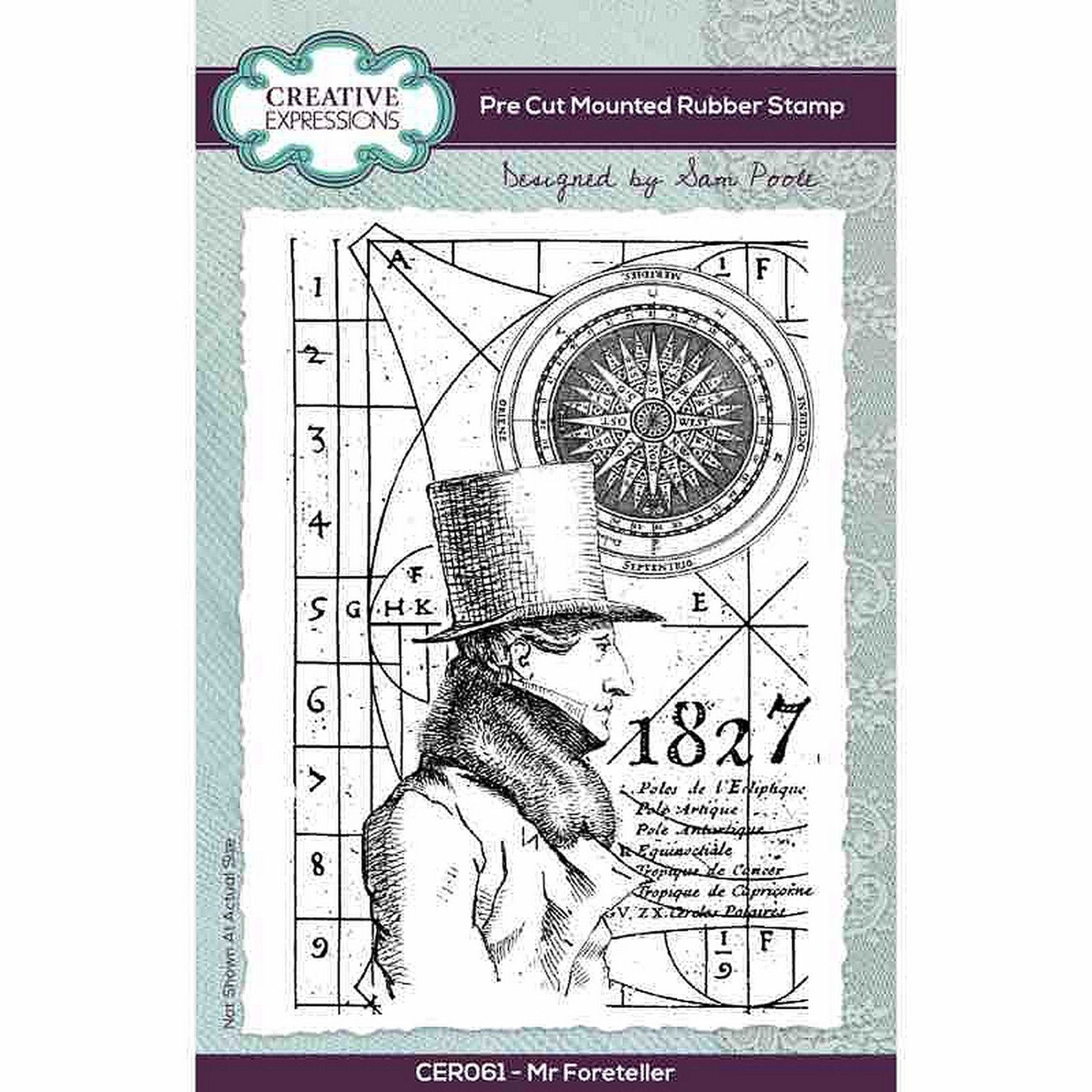 Creative expressions • sam poole mr foreteller 4 in x 6 in pre-cut rubber stamp