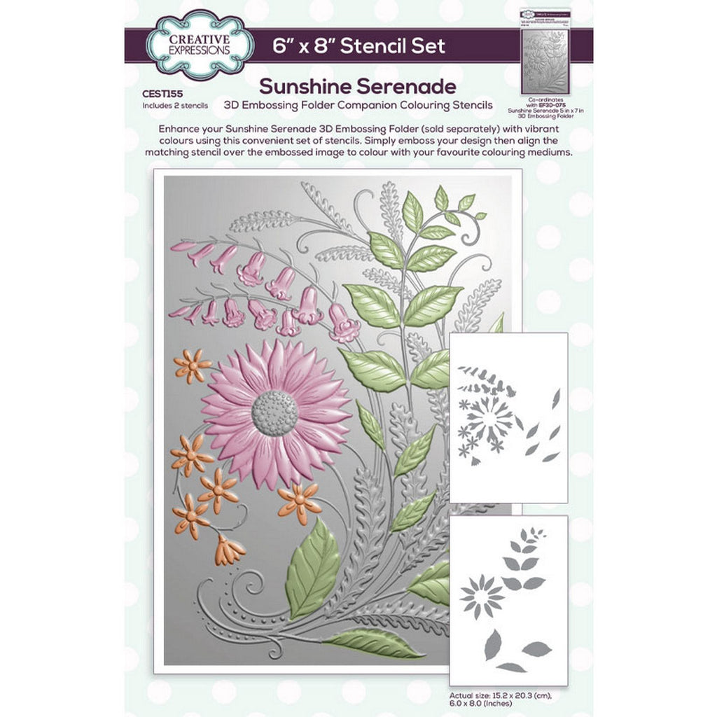 Creative expressions • companion colouring stencil sunshine serenade 2pcs