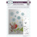 Creative expressions • robin snowflakes companion colouring stencil 6 in x 8 in set of 2