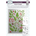 Creative expressions • winter foliage companion colouring stencil 6 in x 8 in set of 2