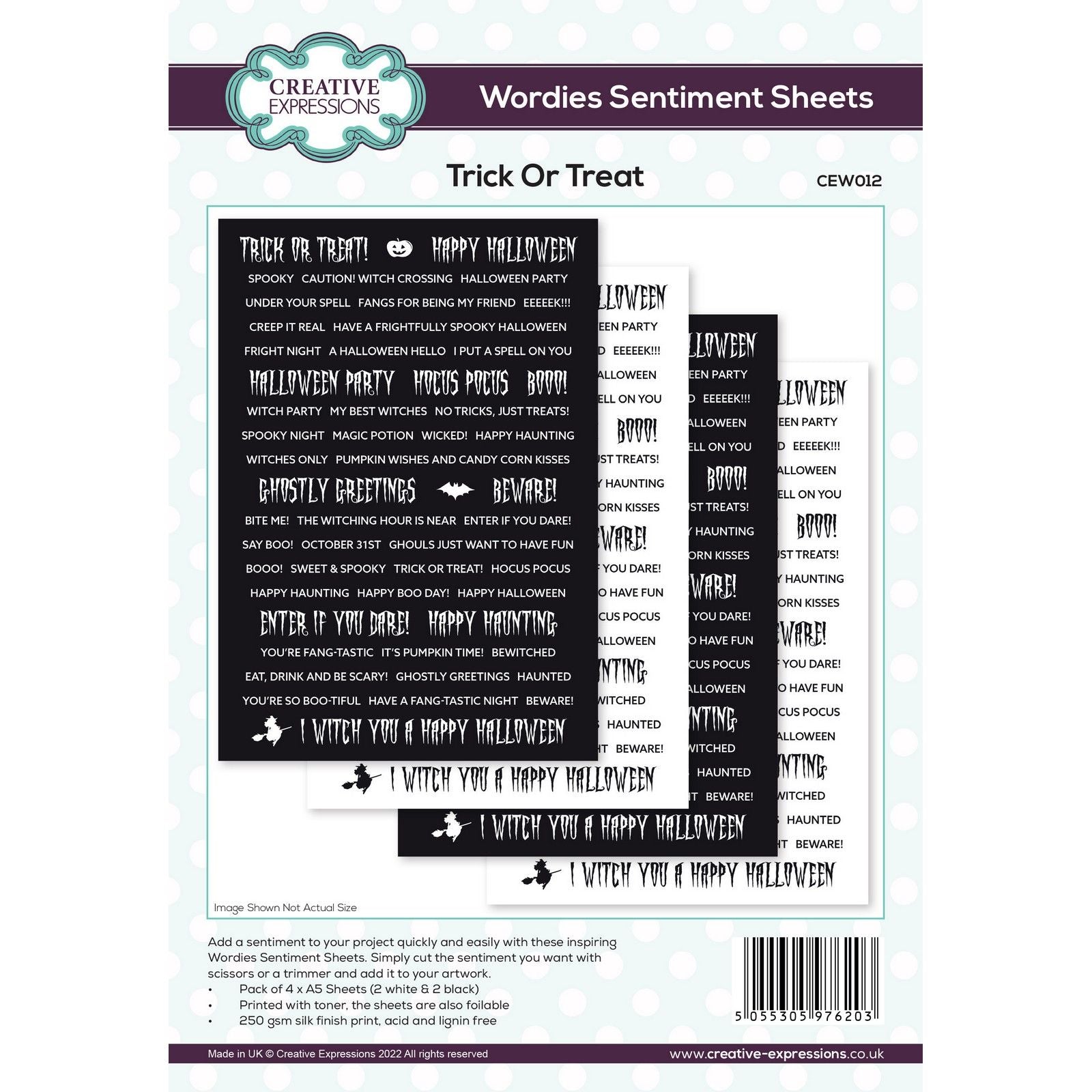 Creative expressions • sentiment sheets trick or treat