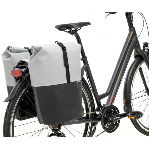 Neue Looxs Nyborg Doppel-Packtasche, 34 Liter – 30 x 17 x 37 cm (x2) – hellgrau-schwarz