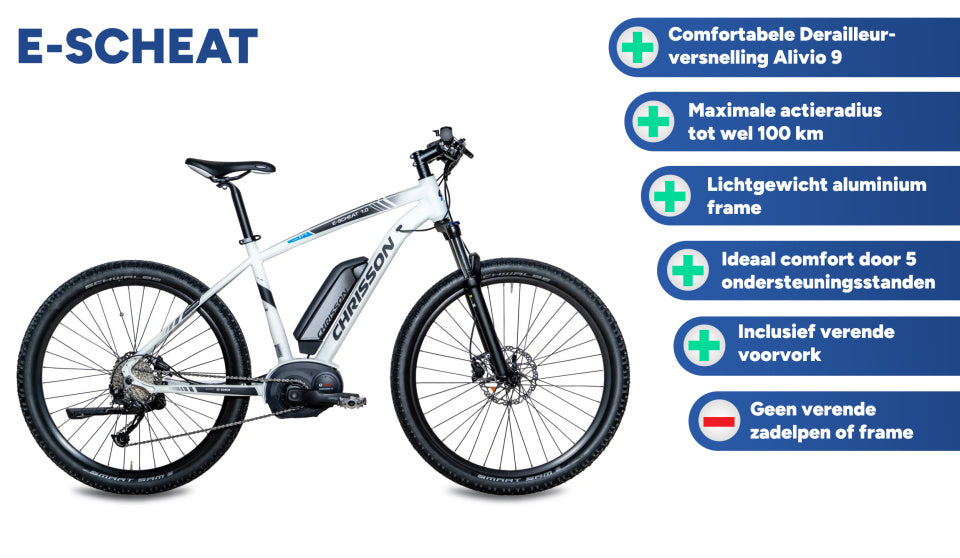 E-Schat 27,5 Zoll 48 cm Herren 9G Hydraulisch Scheibenbremse Weiß