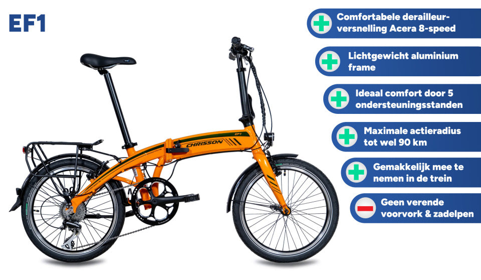 Chrisson EF1 20 Zoll 32 cm Unisex 8-Gang V-Brakes Orange